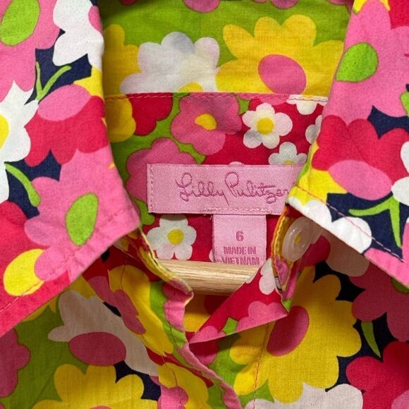 Lilly Pulitzer Y2K 6 Fitted Lightweight Long Sleeve ButtonUp Multicolor Shirt - Picture 2 of 12
